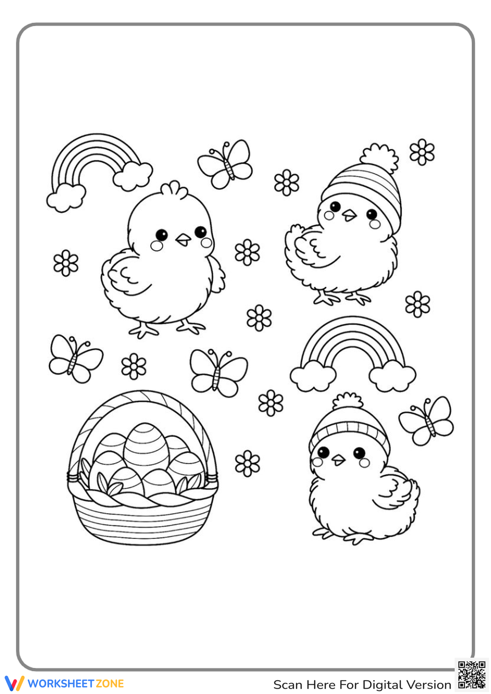 192+ Chicken Easter Coloring Pages Printable 54