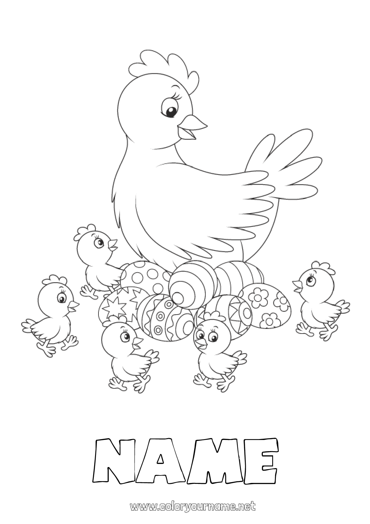 192+ Chicken Easter Coloring Pages Printable 56