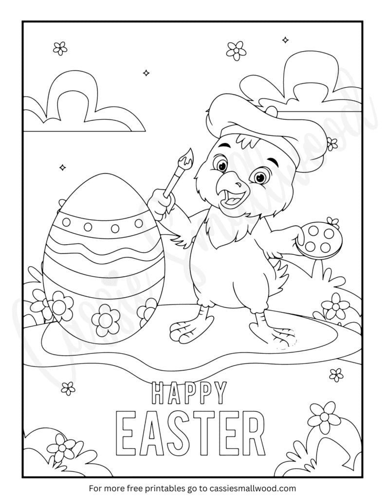 192+ Chicken Easter Coloring Pages Printable 83