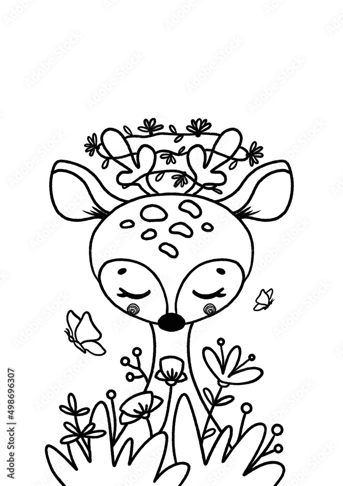 195+ Coloring Page of a Deer Printable 1