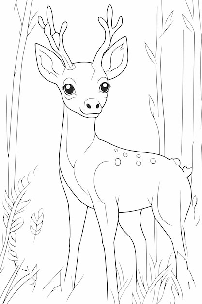 195+ Coloring Page of a Deer Printable 105