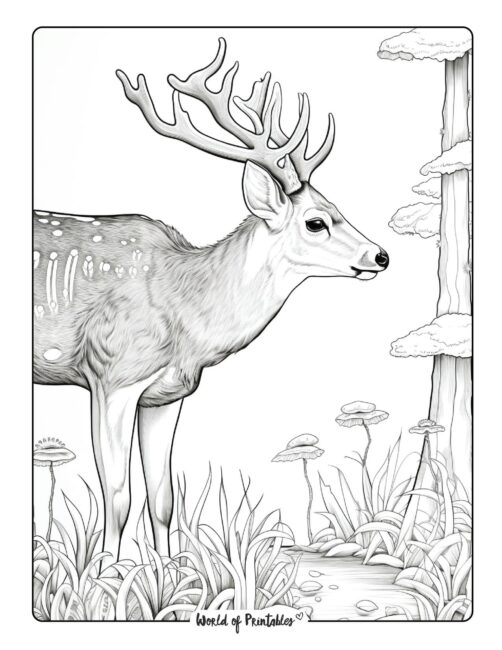 195+ Coloring Page of a Deer Printable 116