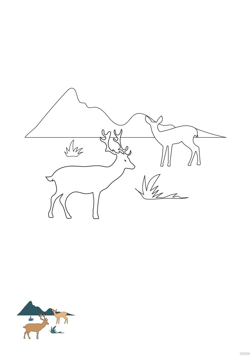 195+ Coloring Page of a Deer Printable 126