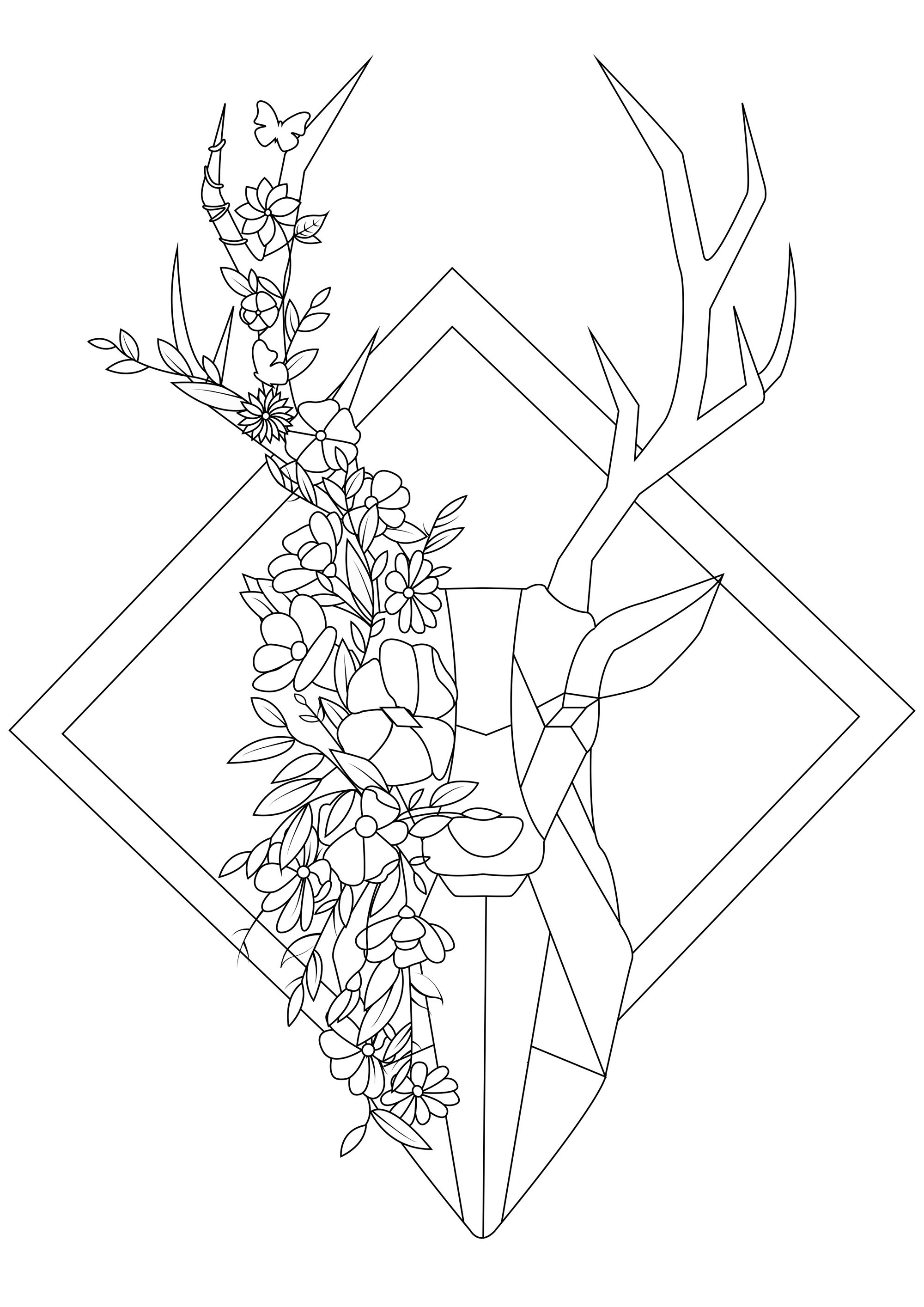 195+ Coloring Page of a Deer Printable 136