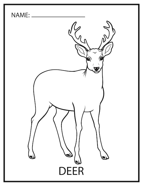 195+ Coloring Page of a Deer Printable 161