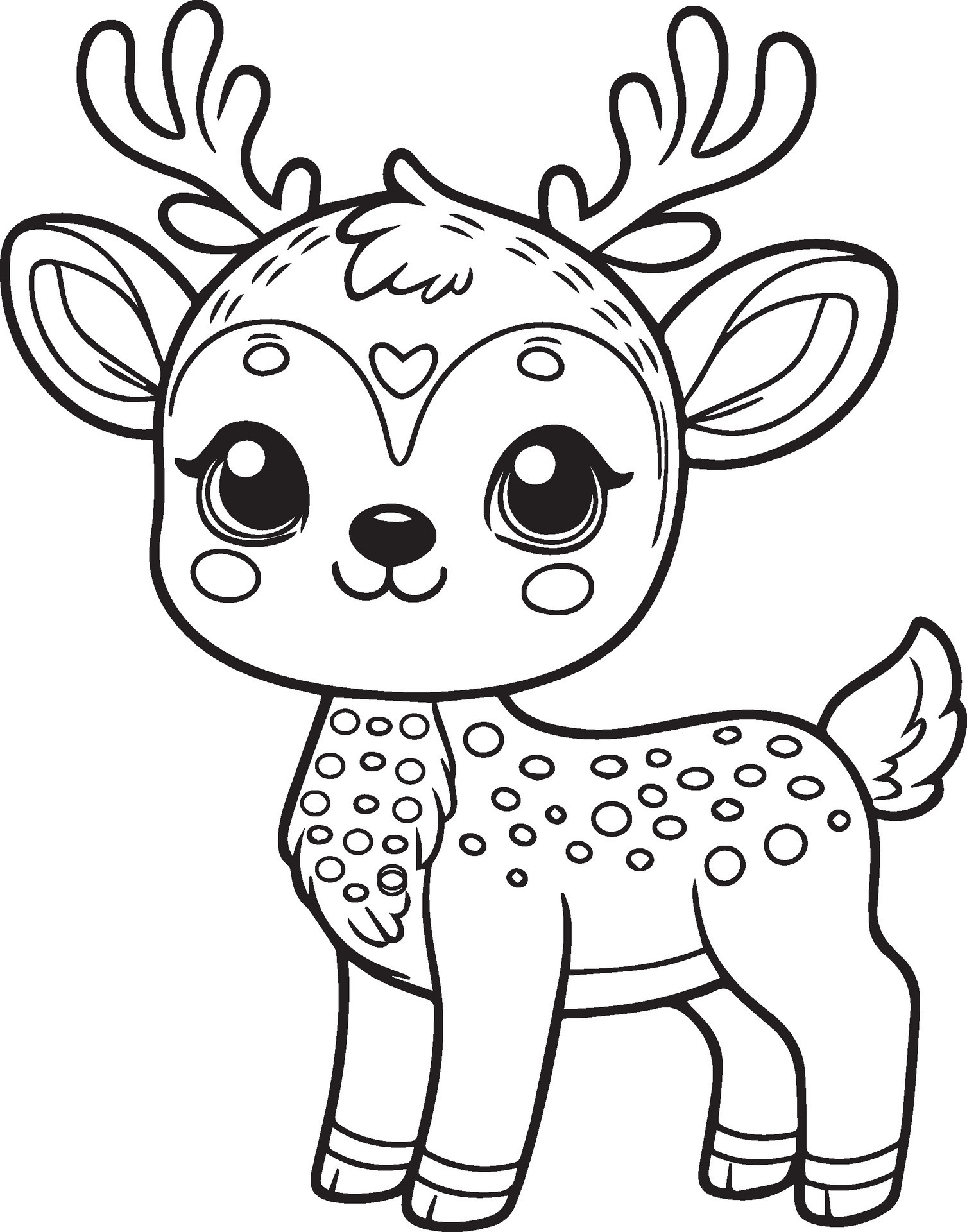 195+ Coloring Page of a Deer Printable 17