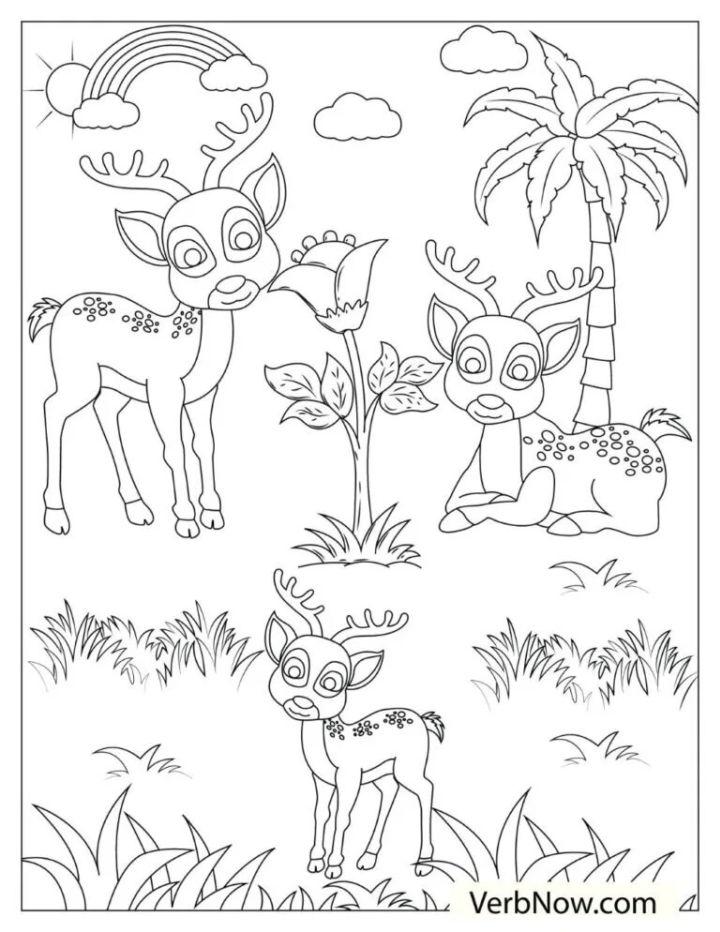 195+ Coloring Page of a Deer Printable 189