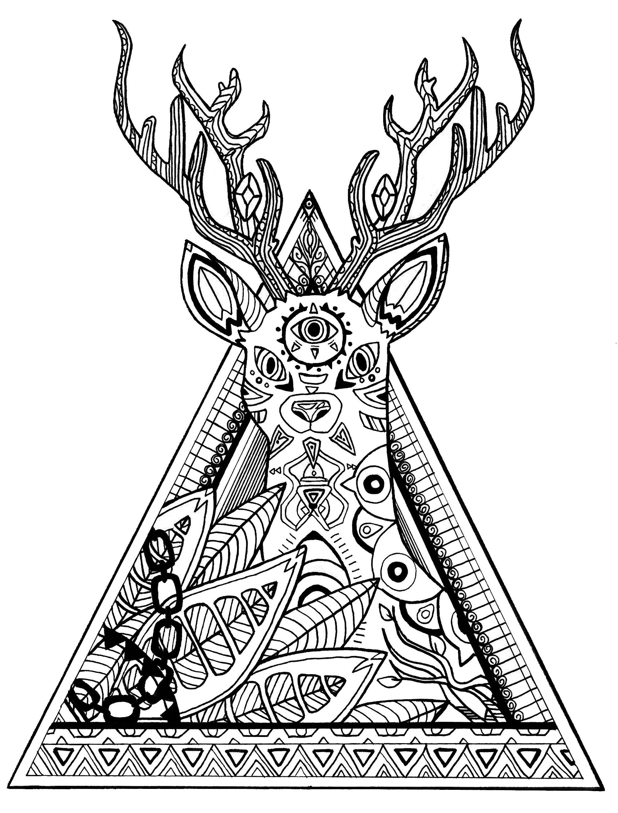 195+ Coloring Page of a Deer Printable 23