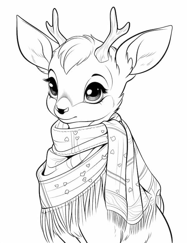 195+ Coloring Page of a Deer Printable 38