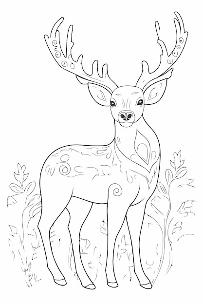 195+ Coloring Page of a Deer Printable 58