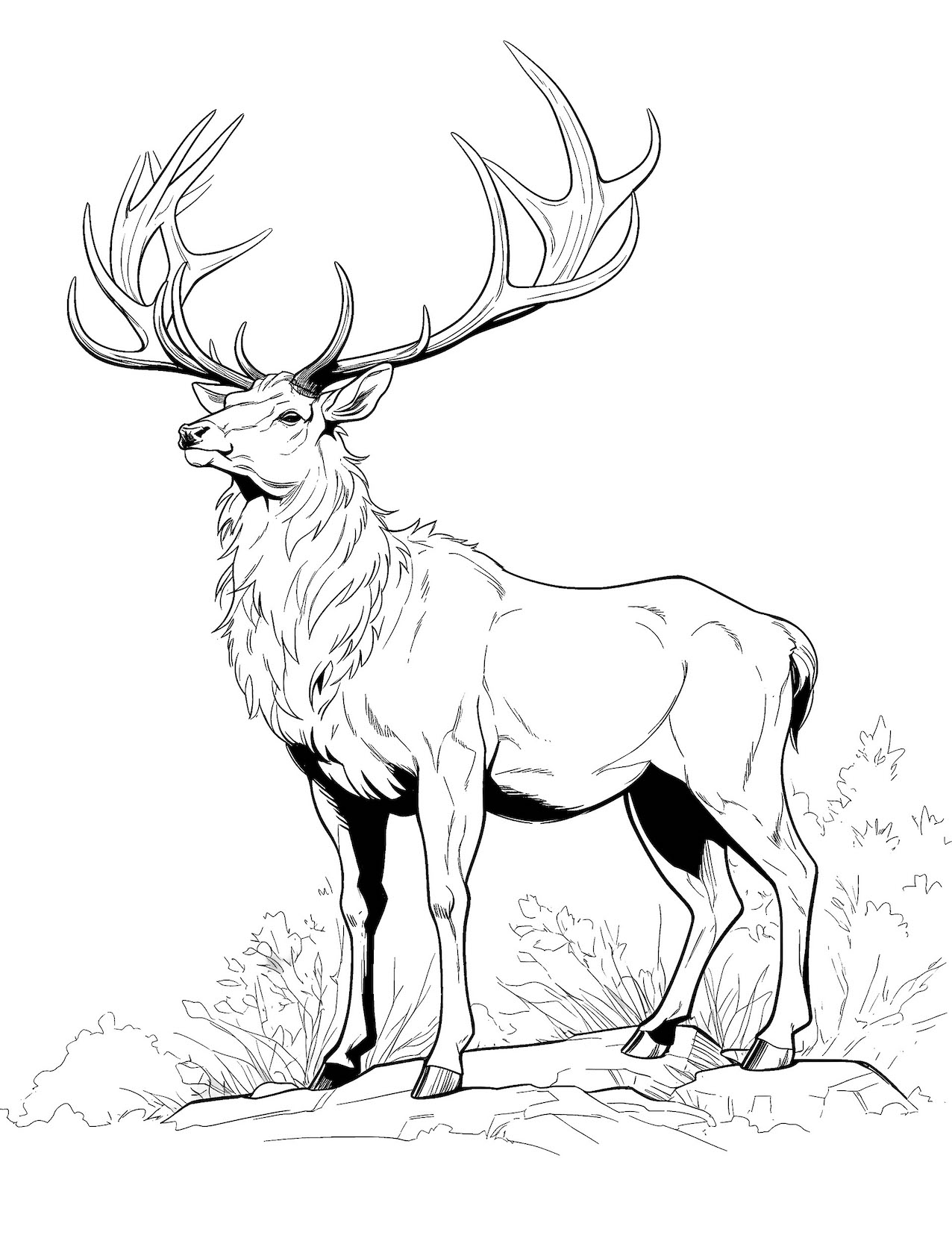 195+ Coloring Page of a Deer Printable 8