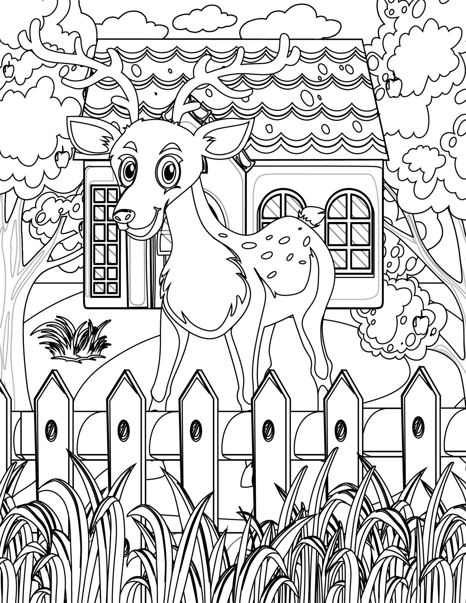 195+ Coloring Page of a Deer Printable 99