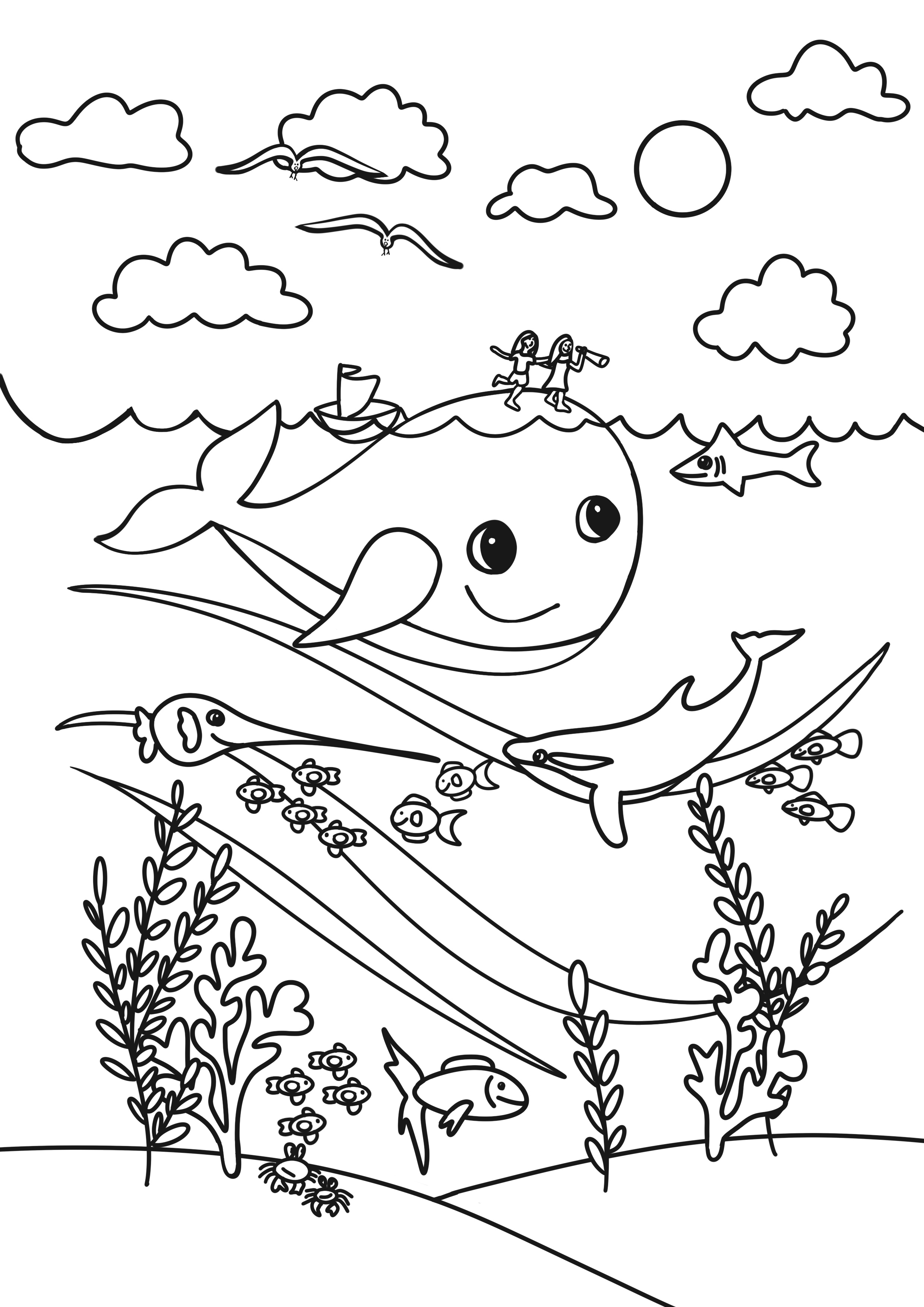 60+ Whale Coloring Pages 36