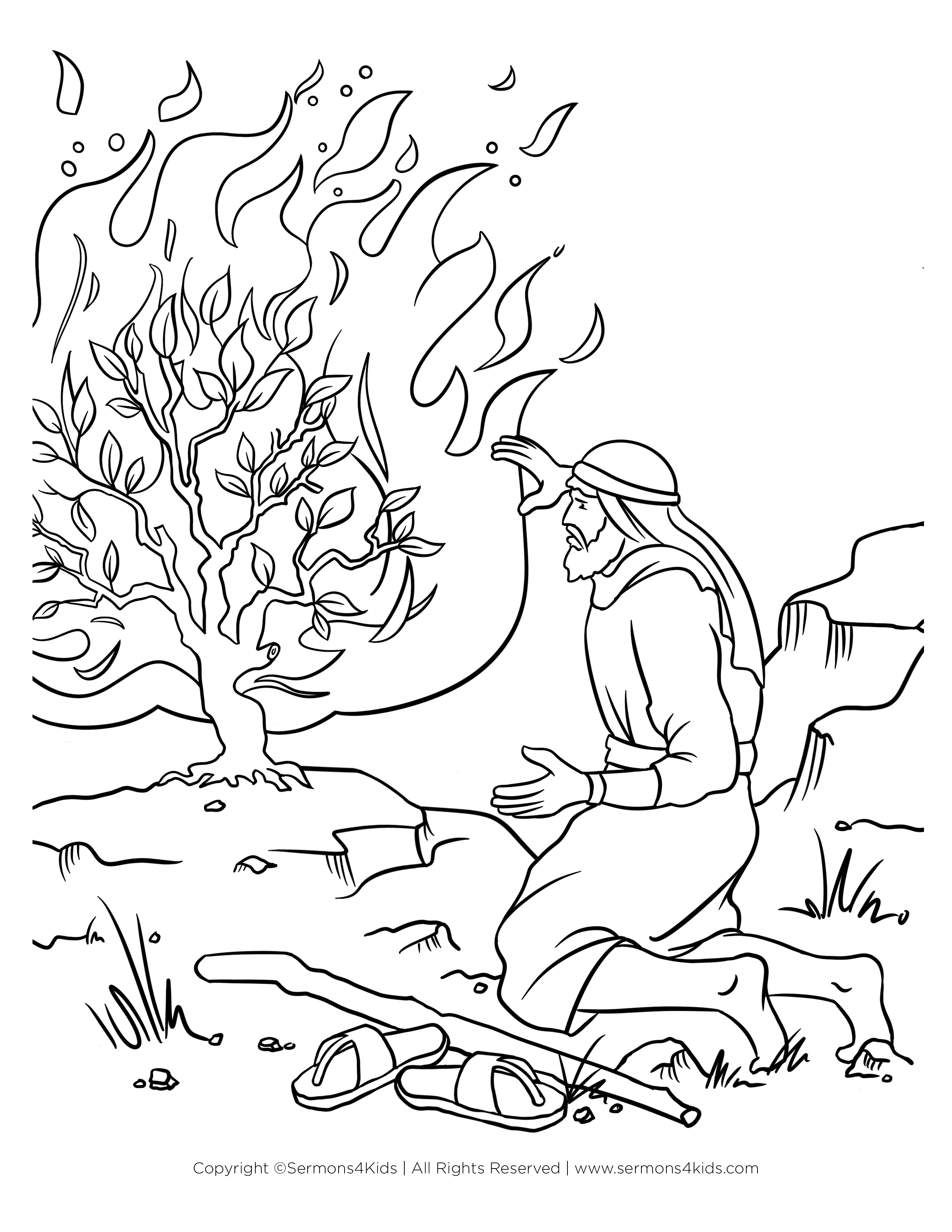 74 Burning Bush Coloring Page Printable 19