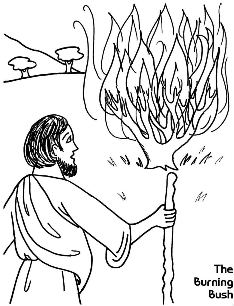 74 Burning Bush Coloring Page Printable 2