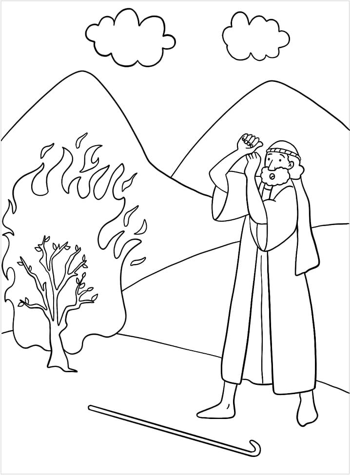 74 Burning Bush Coloring Page Printable 20