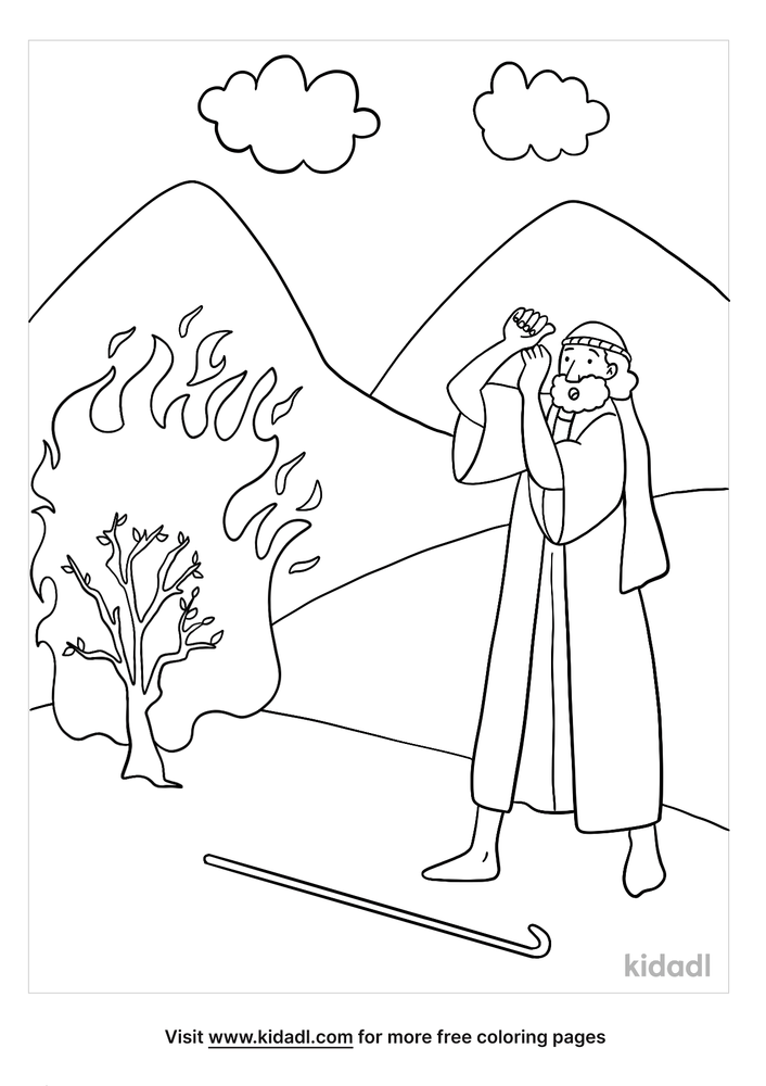 74 Burning Bush Coloring Page Printable 24