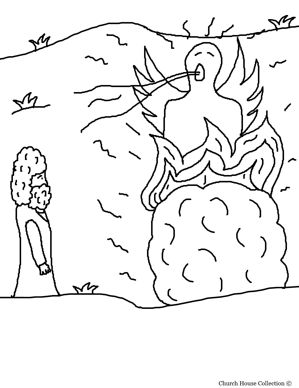 74 Burning Bush Coloring Page Printable 26