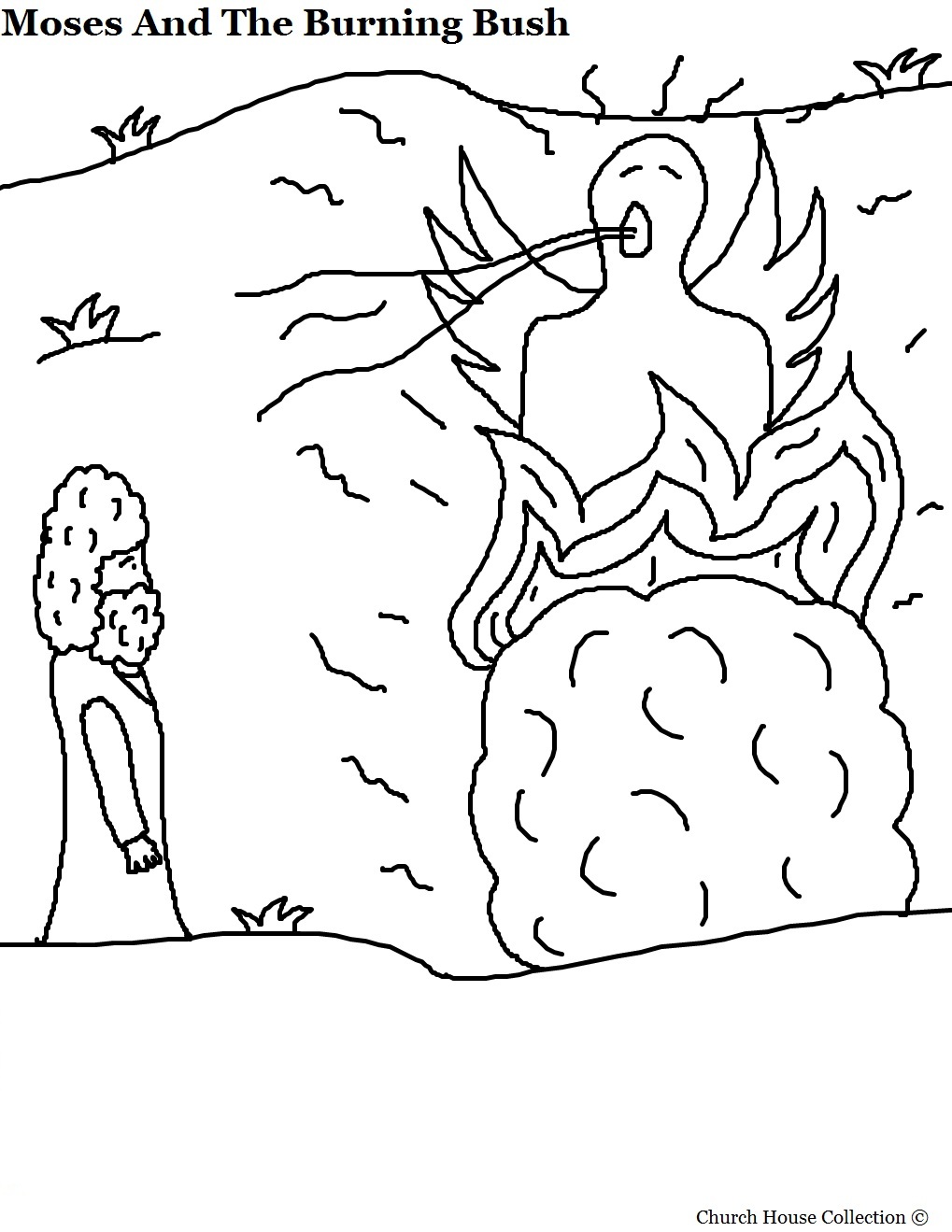 74 Burning Bush Coloring Page Printable 27