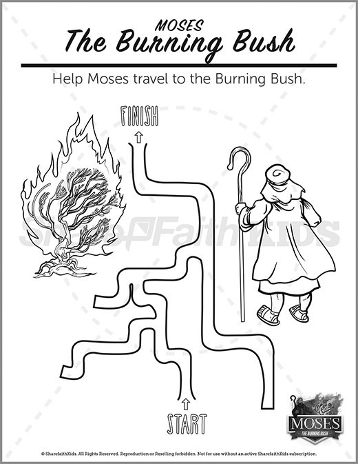 74 Burning Bush Coloring Page Printable 28