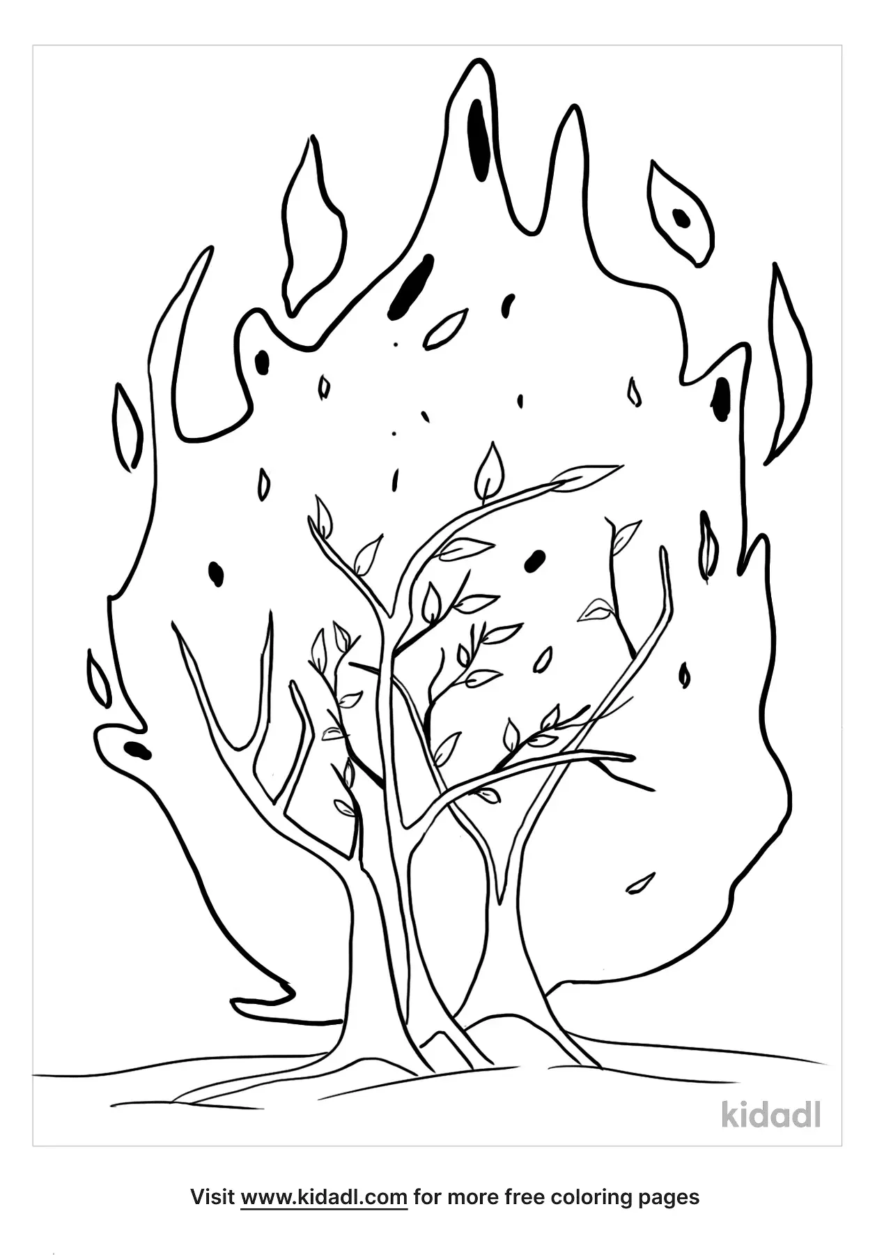 74 Burning Bush Coloring Page Printable 3