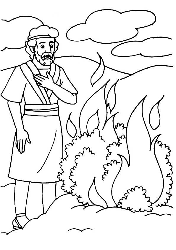 74 Burning Bush Coloring Page Printable 39