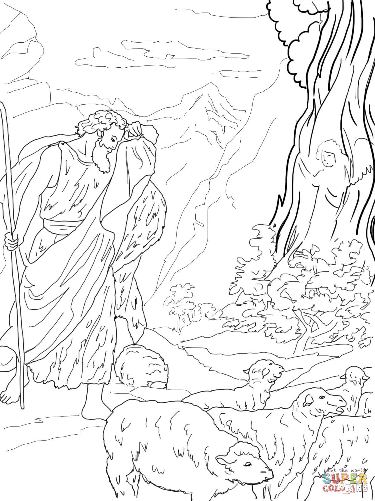 74 Burning Bush Coloring Page Printable 40