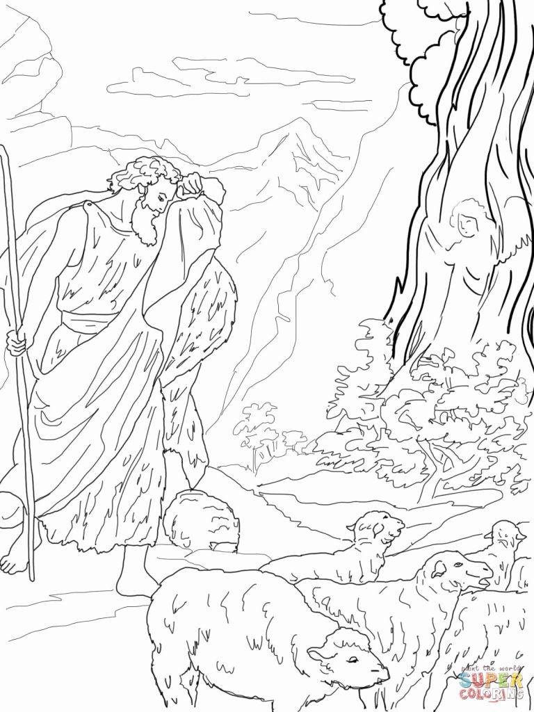 74 Burning Bush Coloring Page Printable 49