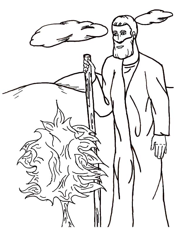 74 Burning Bush Coloring Page Printable 60