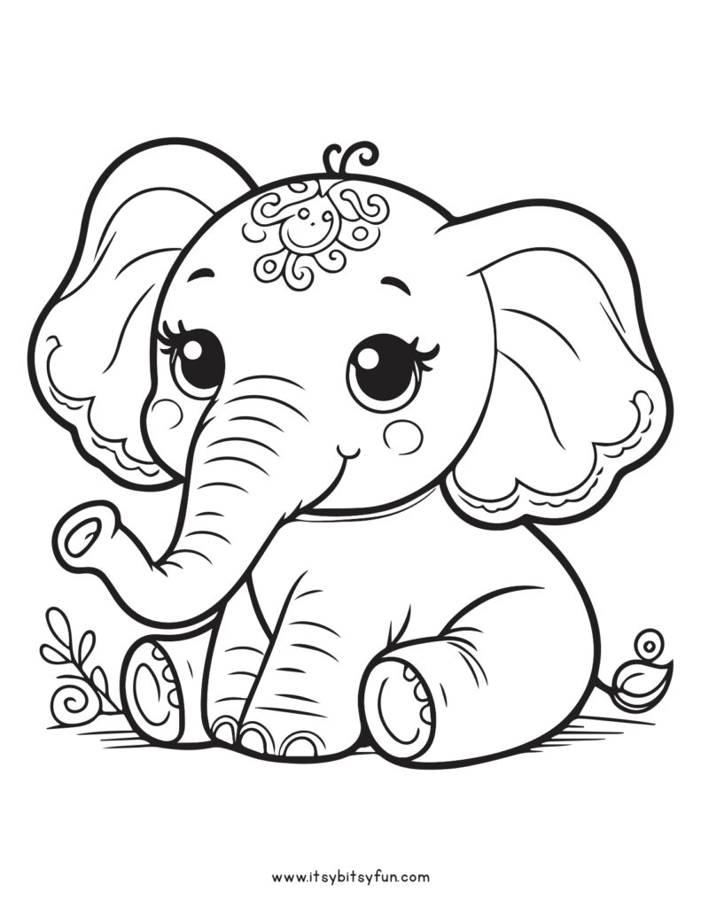 99+ Baby Elephant Coloring Pages FREE Printable 2