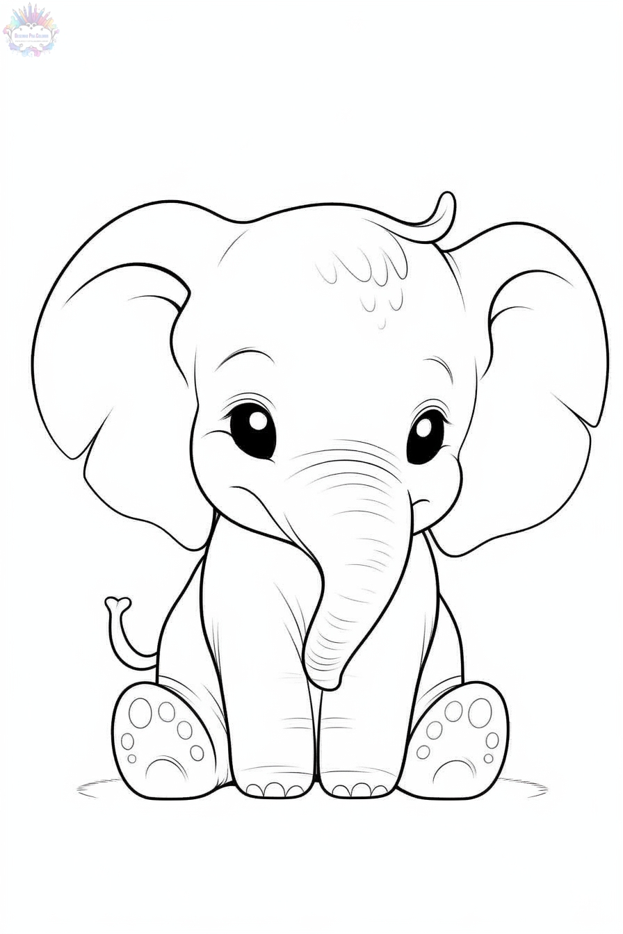 99+ Baby Elephant Coloring Pages FREE Printable 26