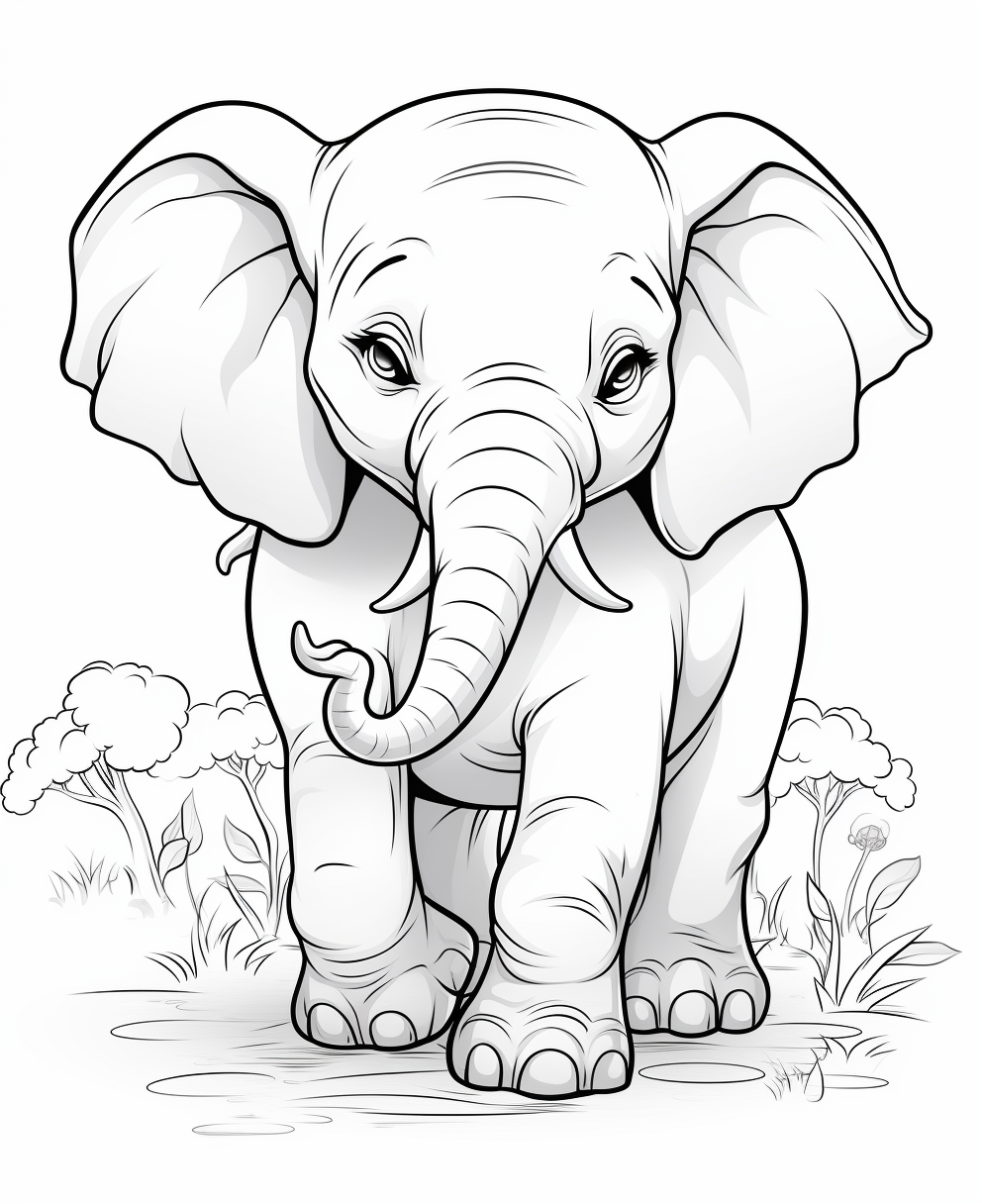 99+ Baby Elephant Coloring Pages FREE Printable 27