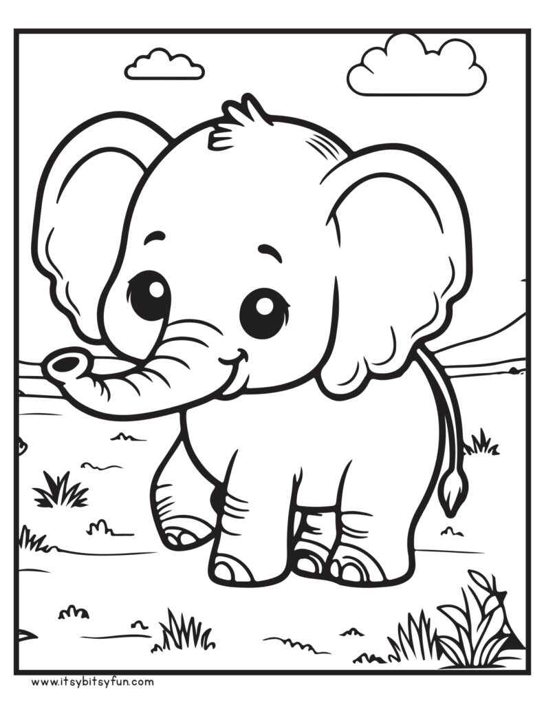 99+ Baby Elephant Coloring Pages FREE Printable 4