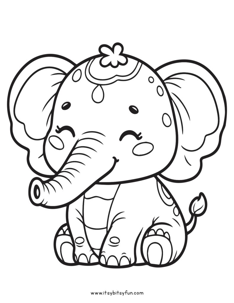 99+ Baby Elephant Coloring Pages FREE Printable 5