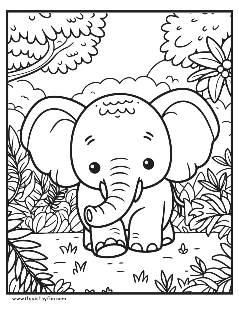 99+ Baby Elephant Coloring Pages FREE Printable 6