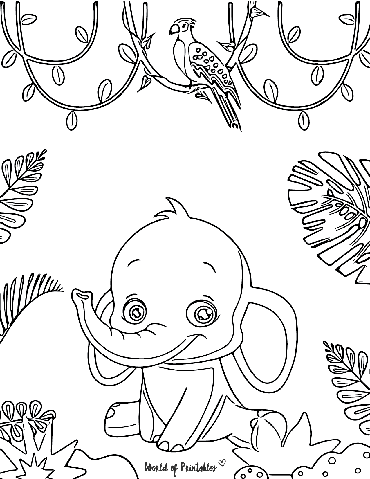 99+ Baby Elephant Coloring Pages FREE Printable 77