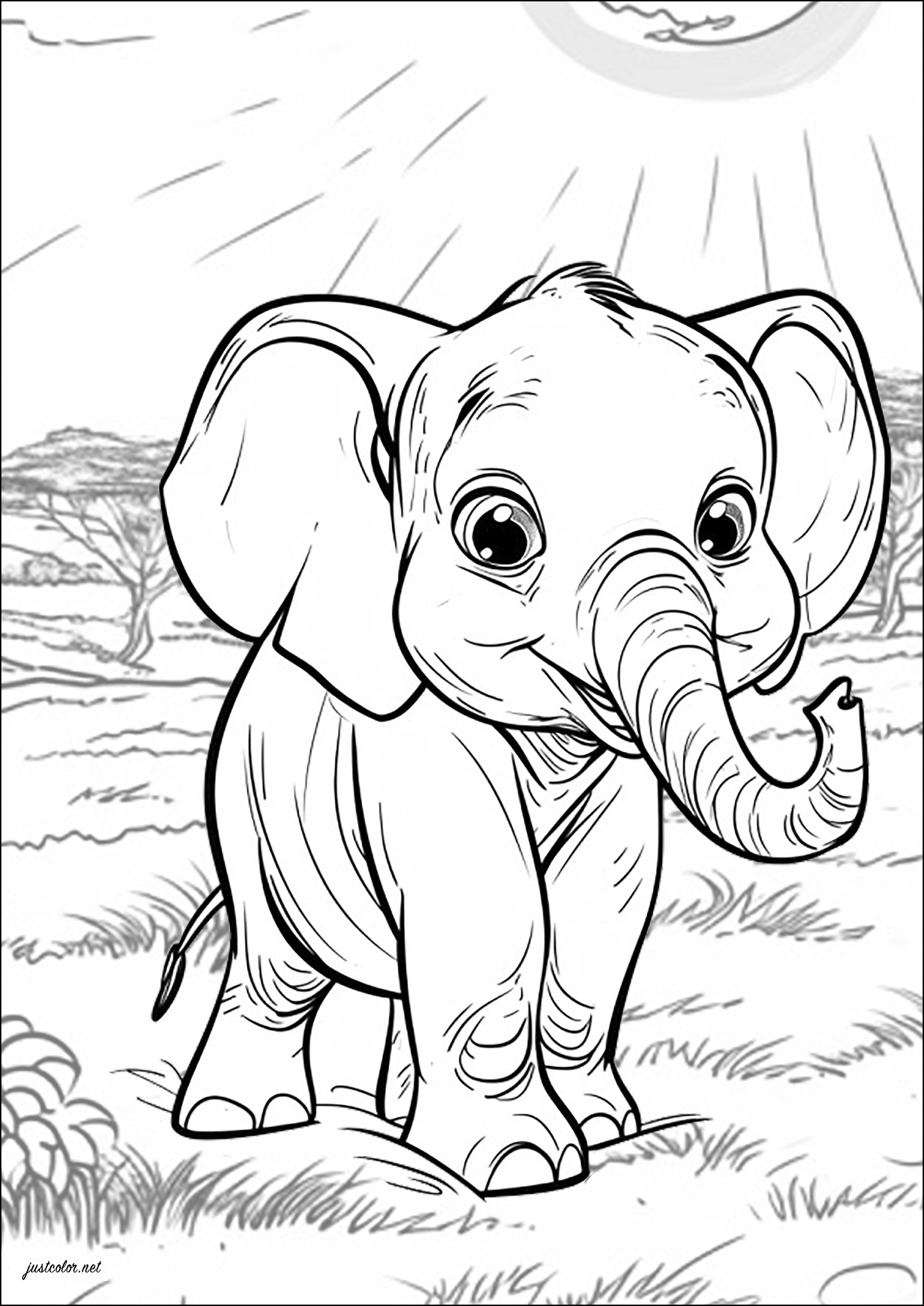 99+ Baby Elephant Coloring Pages FREE Printable 97