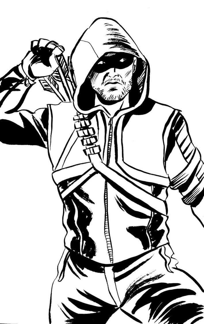 100+ Heroic Green Arrow Coloring Pages Printable 1