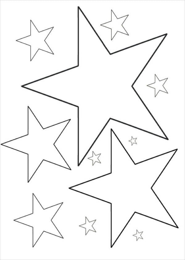 100 Star Coloring Pages Templates Printable 13