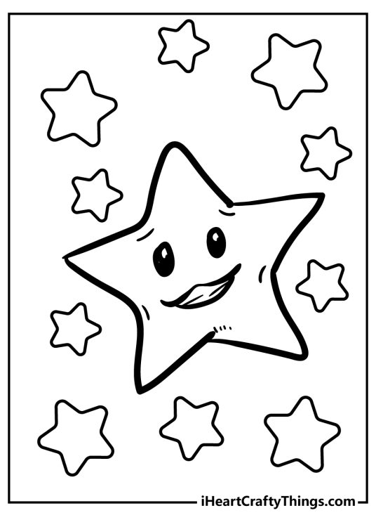 100 Star Coloring Pages Templates Printable 77