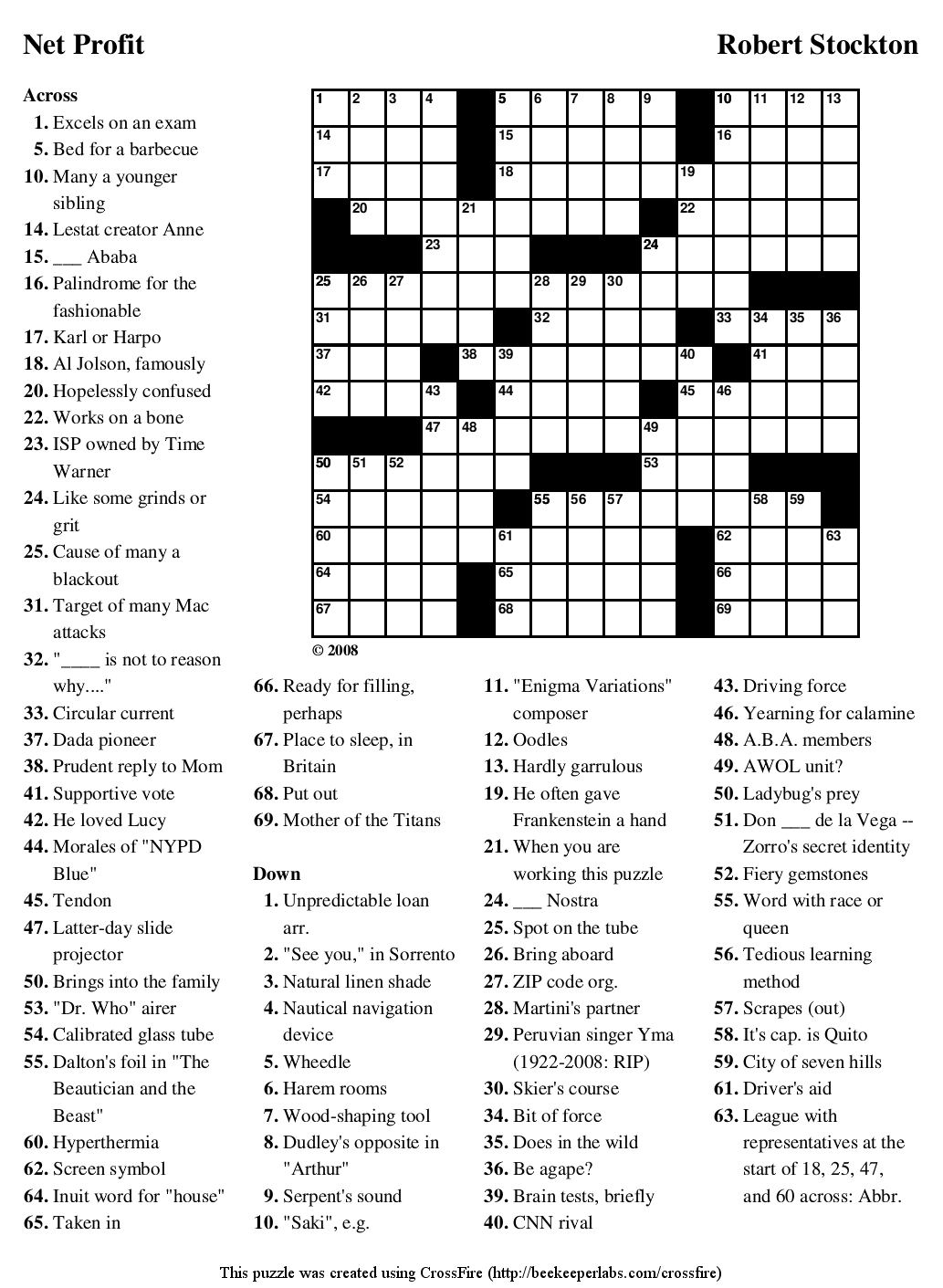 101 Crossword Puzzles for Adults Printable 1