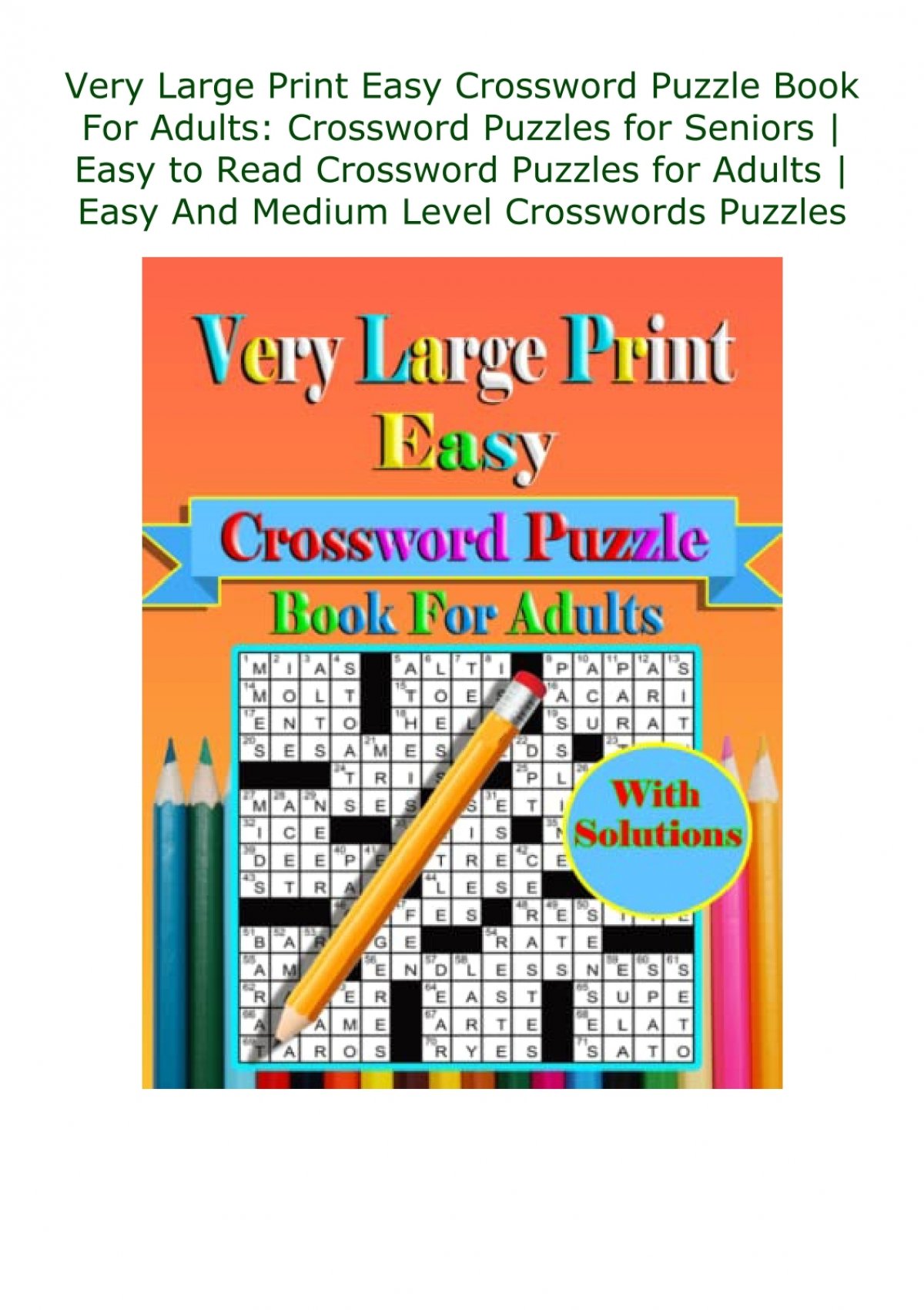 101 Crossword Puzzles for Adults Printable 22