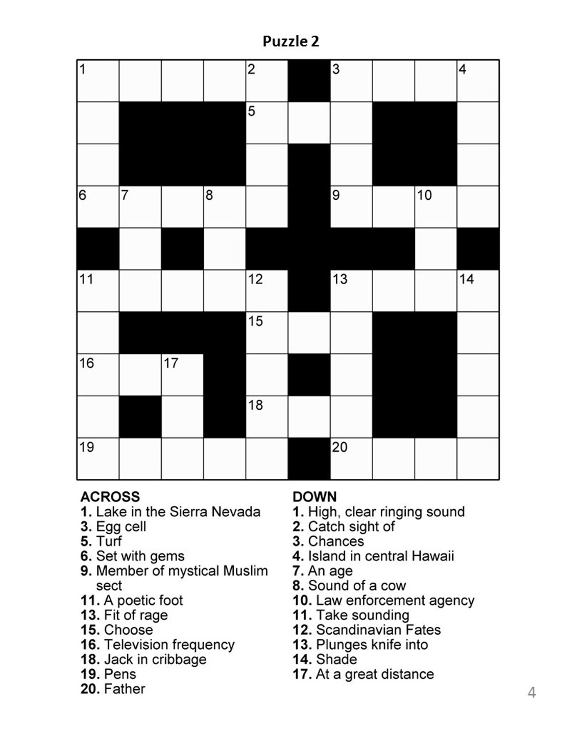 101 Crossword Puzzles for Adults Printable 23