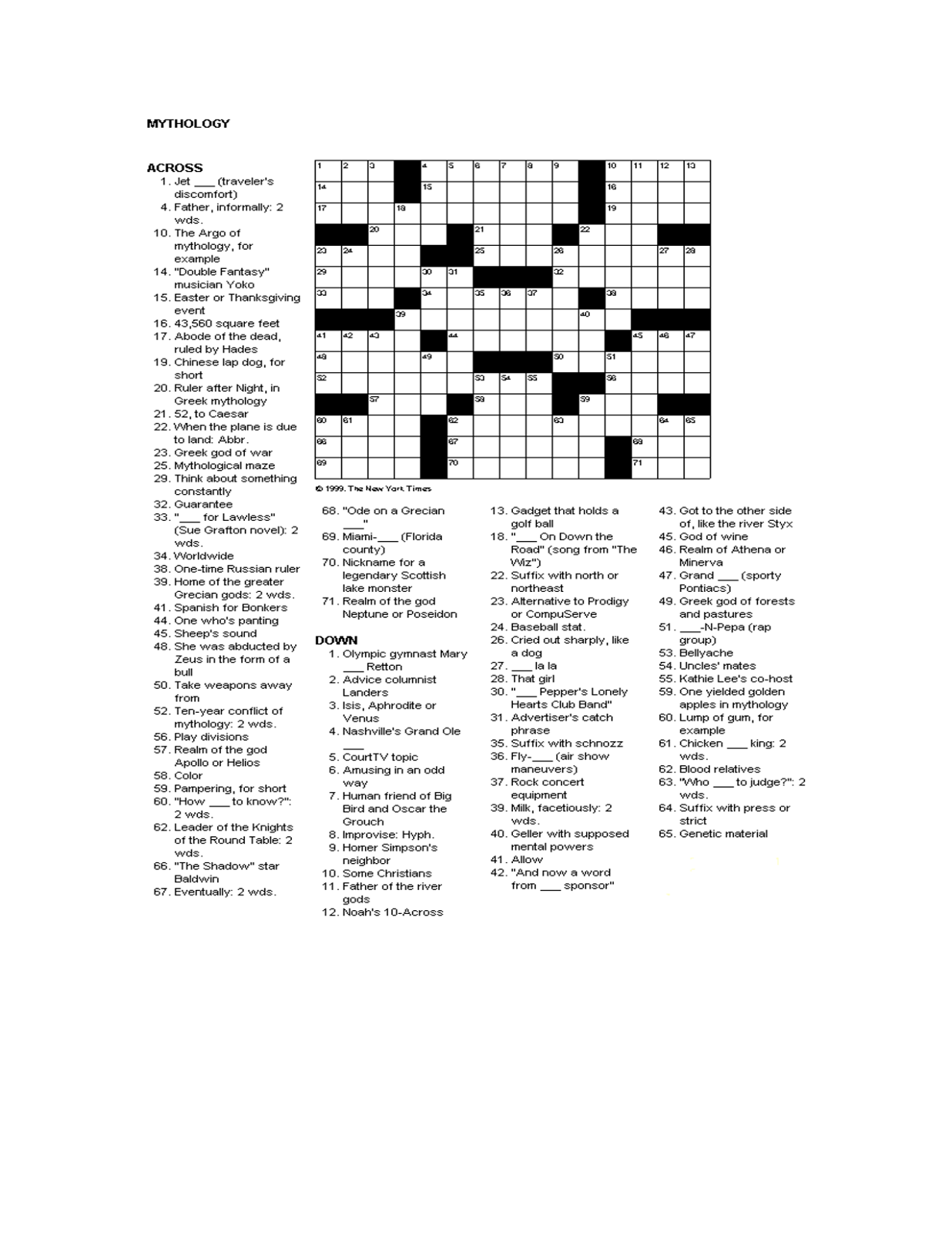 101 Crossword Puzzles for Adults Printable 29