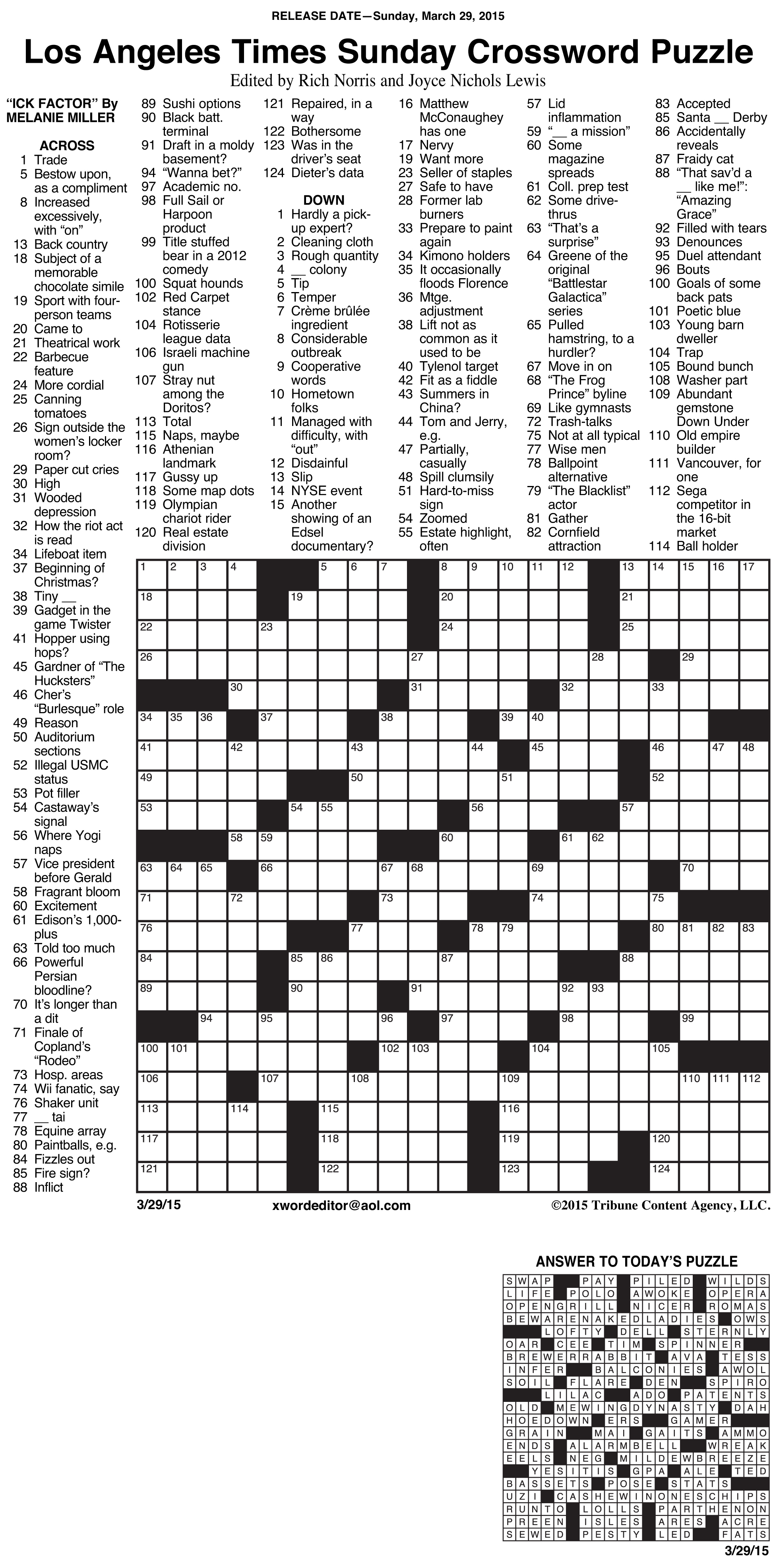 101 Crossword Puzzles for Adults Printable 30