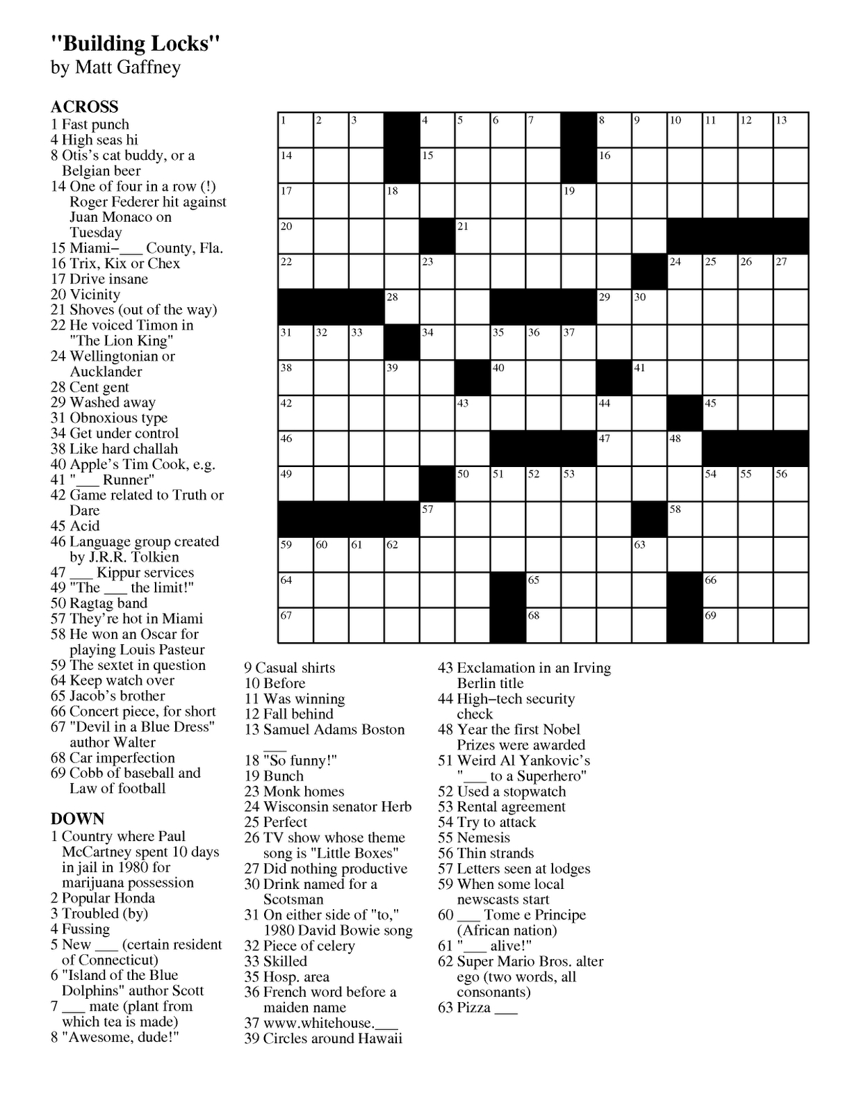 101 Crossword Puzzles for Adults Printable 35