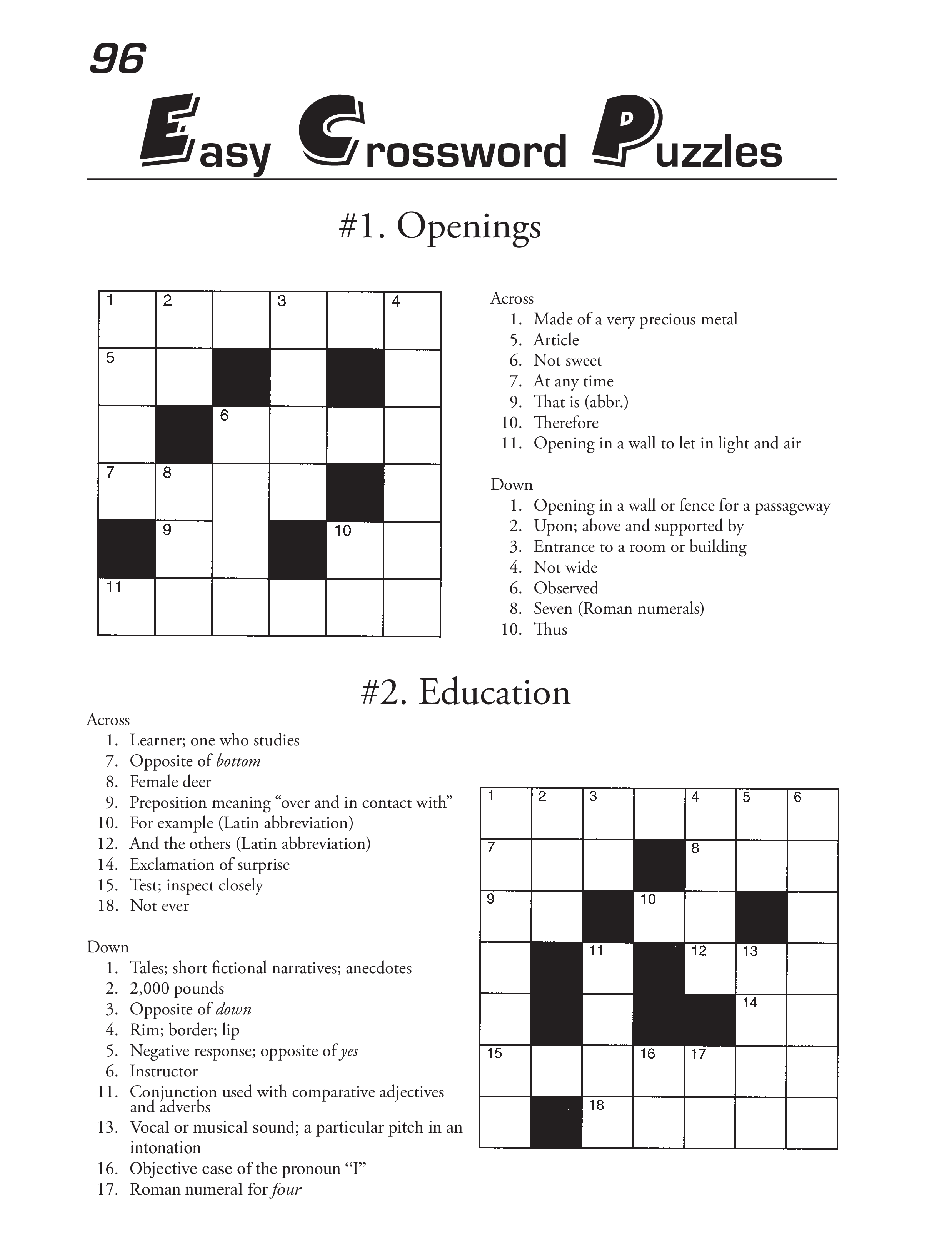 101 Crossword Puzzles for Adults Printable 4