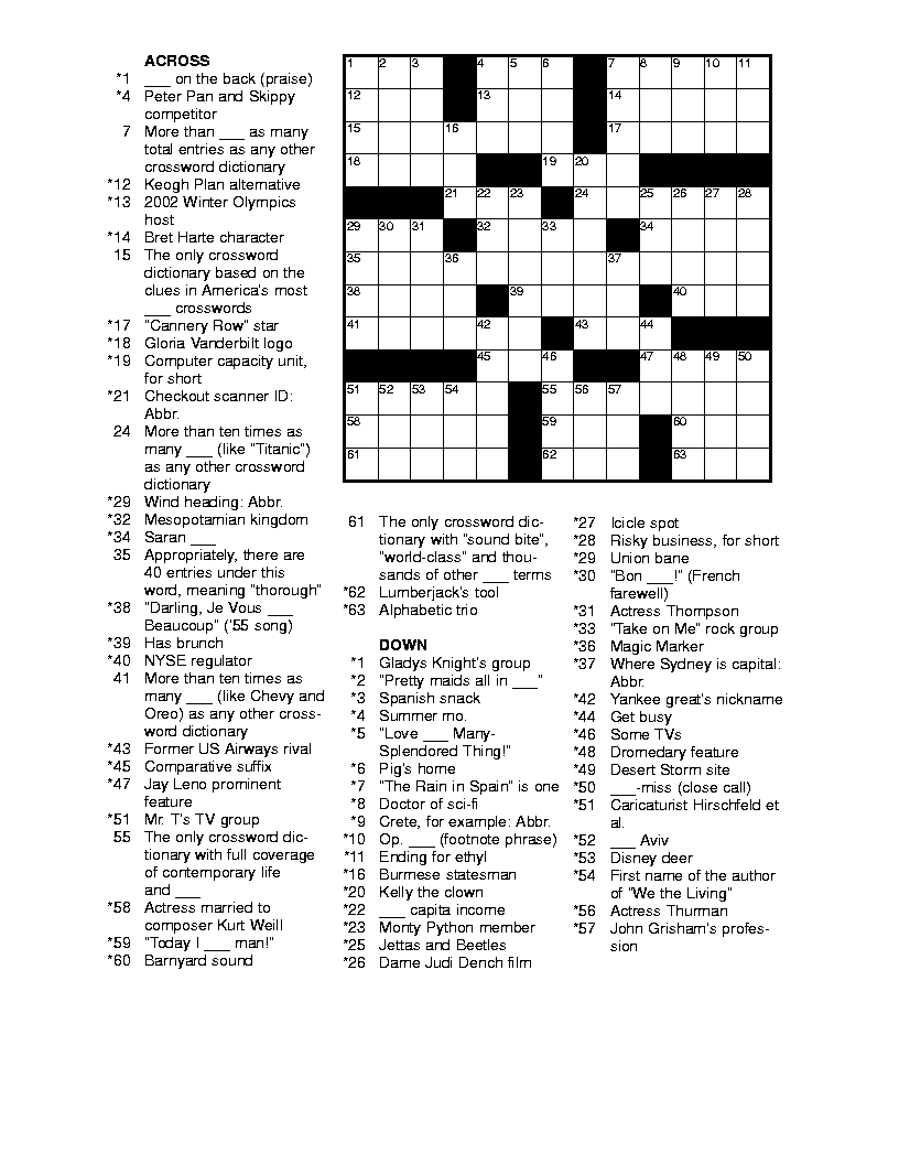 101 Crossword Puzzles for Adults Printable 40