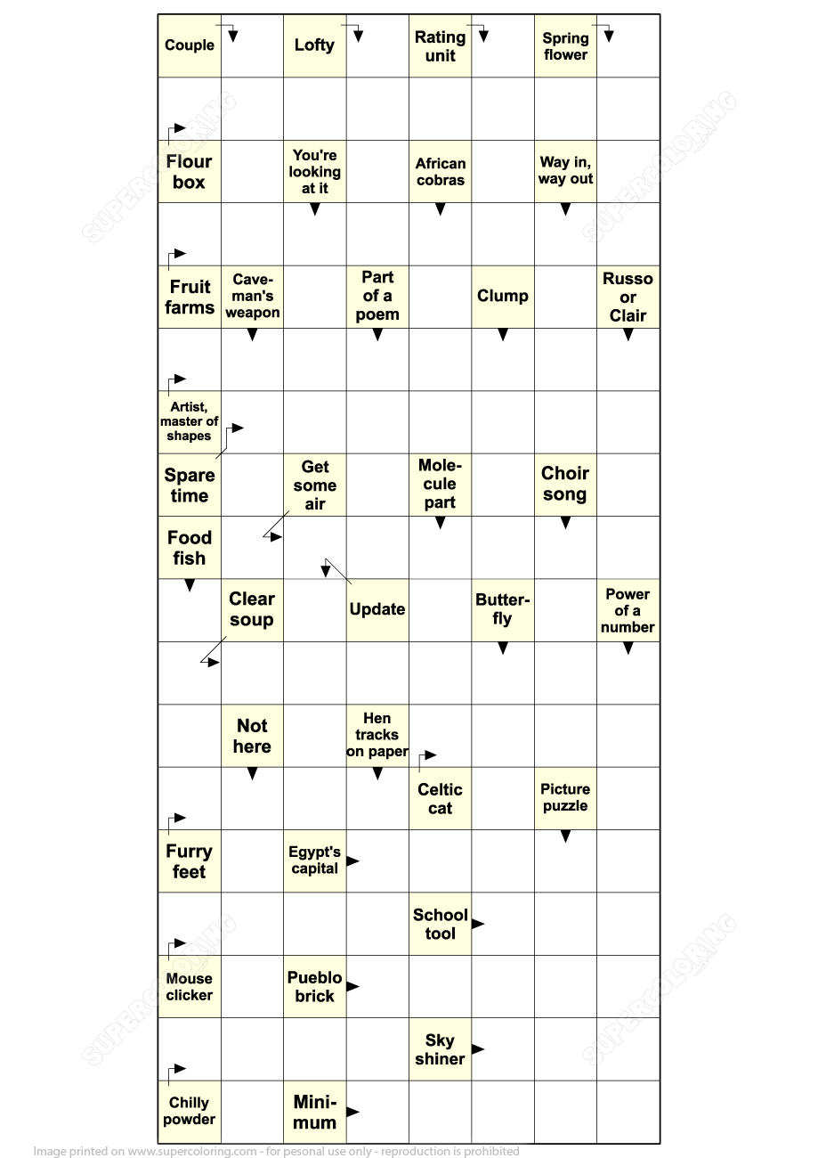 101 Crossword Puzzles for Adults Printable 42