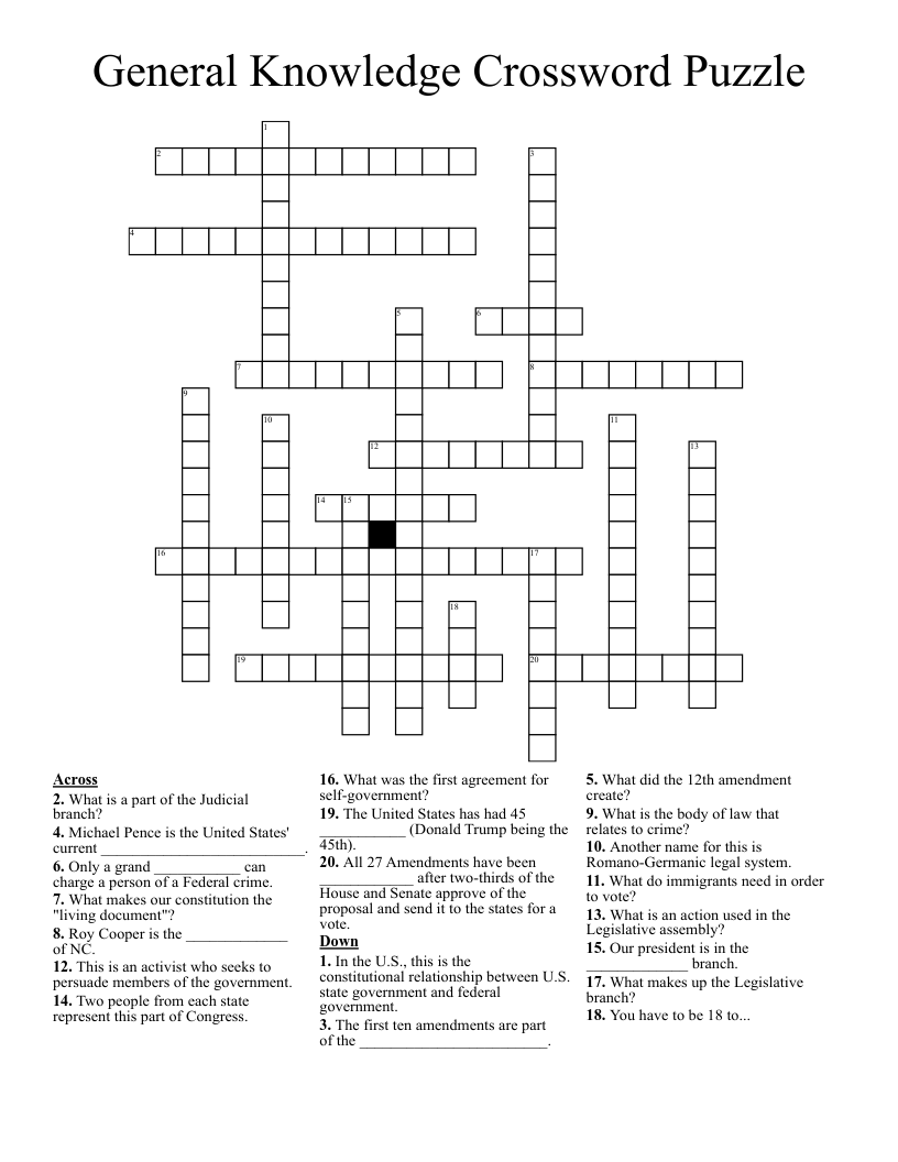 101 Crossword Puzzles for Adults Printable 45